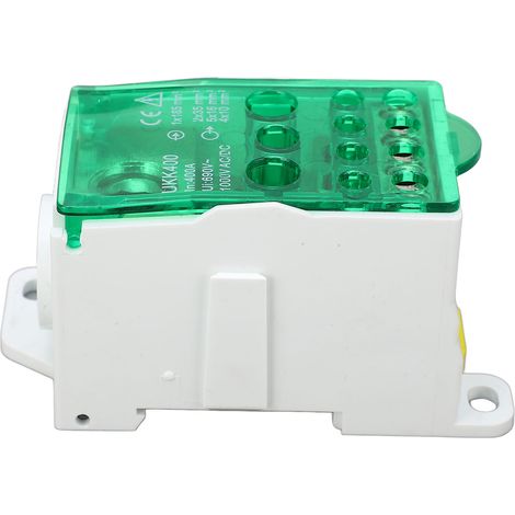 UKK400 C45 Rail DIN, boîte de jonction unipolaire modulaire, répartiteur 690V 400A vert, pour tableau électrique. (1/5)