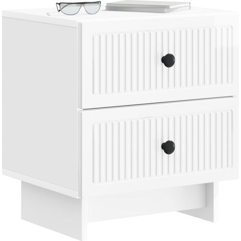 Maison Exclusive - Nachttisch 2 pcs Hochglanz Weiß 43 x 34,5 x 47