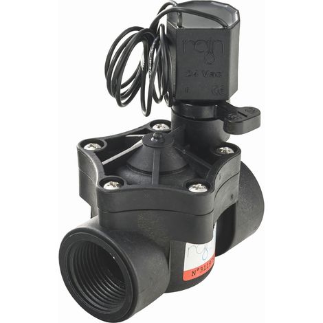 Vanne électrique 24V – Raccord femelle 1' – Débit de 19 à 456 l/min – PVC pour systèmes d'arrosage automatiques – Rain
