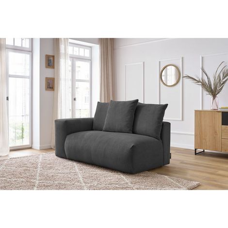 BOBOCHIC - Chauffeuse 2 places avec accoudoir pour canapé modulable VOLTAIRE Angle gauche Gris foncé (1/5)