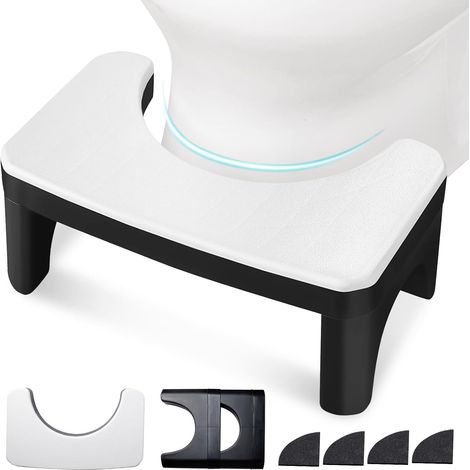 Tabouret de toilette pour adulte - Hauteur parfaite pour la posture recommandée contre les hémorroïdes, la constipation, les ballonnements (1/5)