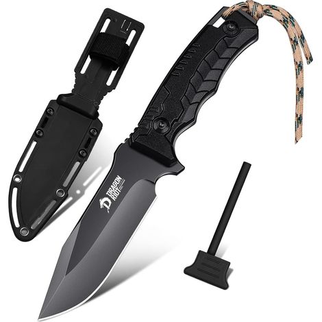 Outdoor Survival Bushcraft Messer Full Tang D2 Klinge G10 Griff Scheide 12cm (1/5)