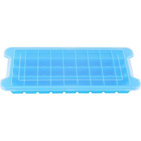 Bac à glaçons carré 36 pièces avec couvercle, empilable, joint en silicone, accessoires de cuisine et de bar, bleu (1/5)