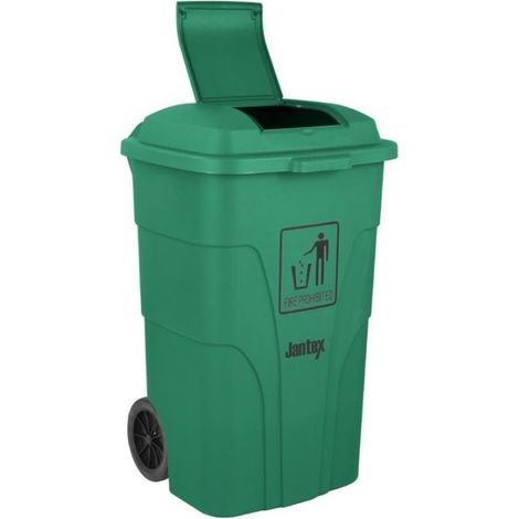 Poubelle mobile d'extérieure ou intérieure avec pédale 120 Litres, en polypropylène vert (1/5)