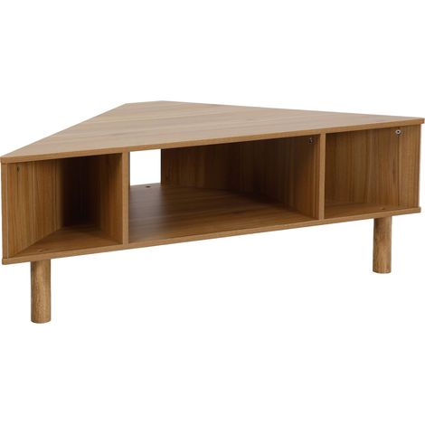 Meuble TV effet bois 120x55 cm style scandinave bois clair (1/5)