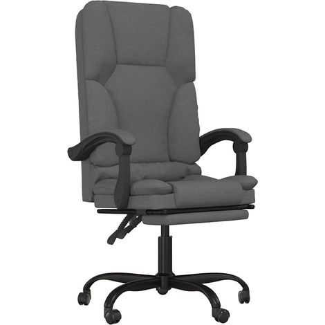 Massage Reclining Office Chair Dark Grey Fabric vidaXL (1/5)