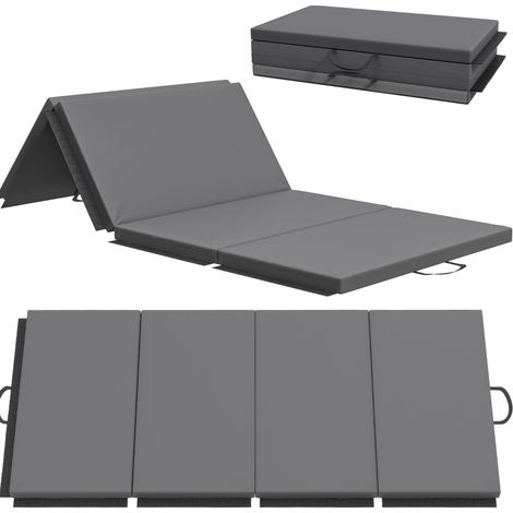 Colchoneta de entrenamiento plegable gris 180 x 80 x 5 cm con asas HOMVRA (1/5)