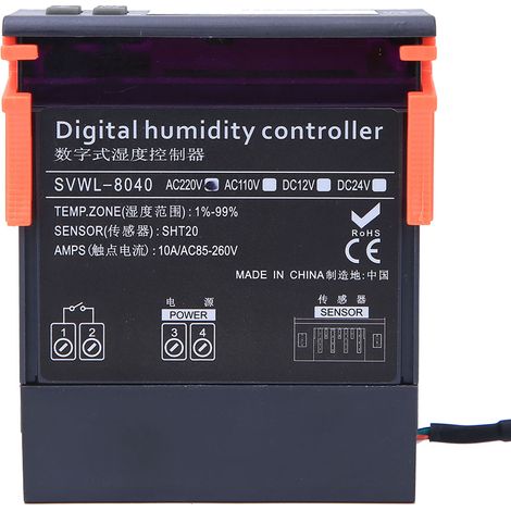 Digitaler 220-V-Luftfeuchteregler, Messbereich 1 %–99 % rF, Sensortyp HM40 (1/5)