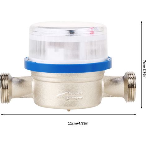 compteur d'eau froide domestique et d'arrosage en plastique de 15 mm (1/2"), débitmètre simple, outil de mesure pour eau sèche. (1/5)