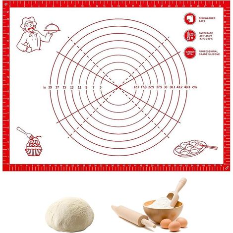 Tapis Silicone Patisserie Grand,80 × 60 cm pour Étaler la Pate Antidérapant,Ustensiles à Pâtisserie Reutilisable,avec Mesures,de Pâte,Macaron,Biscuit (1/5)