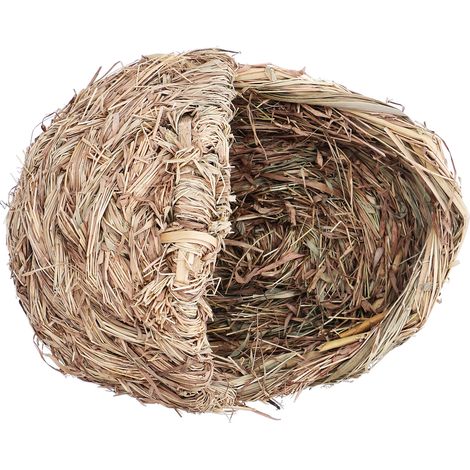 Handgewebtes Haustierbett in Pantoffelform, handgefertigtes Hamsterbett aus Gras für Hamster, Meerschweinchen, Kaninchen und Katzen (1/5)