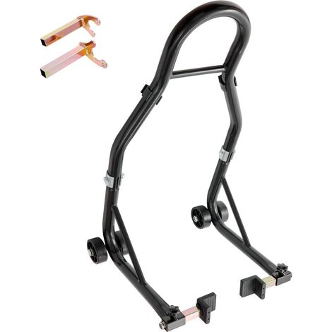 Béquille de roue arrière pour moto, avec support de bras oscillant en U et L, capacité de 390 kg, pour Suzuki, Yamaha, Honda et Kawasaki, noire. (1/5)