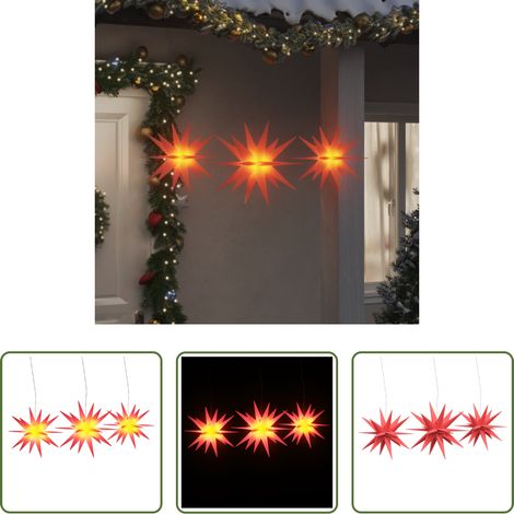 LED-Weihnachtsstern -  LED-Weihnachtssterne 3 Stk. Faltbar Rot