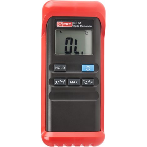 Thermomètre numérique RS PRO RS51, 1 voie de mesure pour K ( Prix pour 1 ) (1/4)