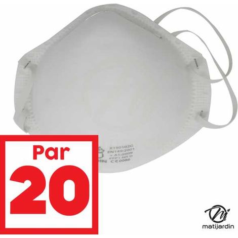 Masques protection anti-poussière FFP1. x20 (1/2)