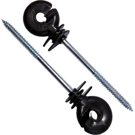 Lot de 25 Isolateur Cloture Electrique, Isolateurs Annulaires pour Poteaux en Bois, Corde, Clôture électrique - Longueur Totale : 150 mm