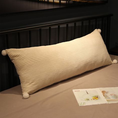 Oreiller Corps Rafraîchissant - Mousse Mémoire Hachée - Pour Dormeurs Sur Le Côté Et Soulagement Des Douleurs Lombaires - 60 cm - Blanc (1/5)