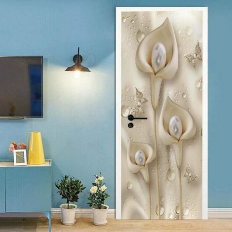 Papier peint - Fleurs de papillon - 3D - 77x200cm - Vynile adhésif (1/3)