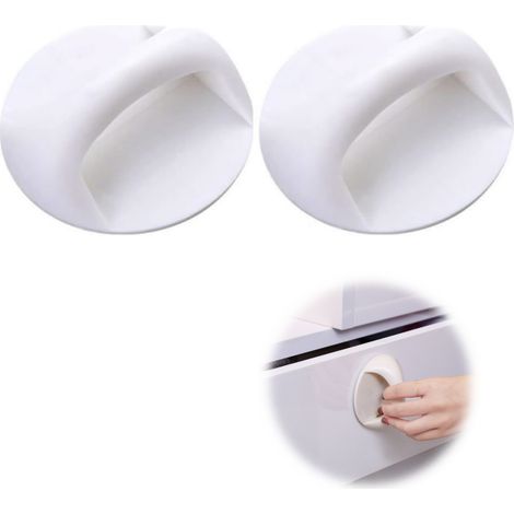 2 Pc poignée de Porte Blanche ABS poignée en Plastique for Portes et fenêtres ménage Ventouse poignée placards tiroirs bâton poignée de Porte