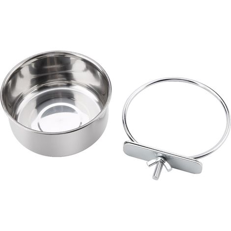 Gamelle en acier inoxydable pour mangeoire et abreuvoir de perroquet, perruche, cage à oiseaux, accessoires M (1/5)