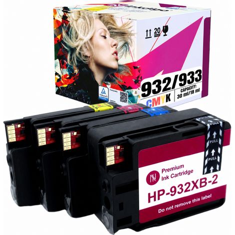 Inchiostro Inkdigo 932XL 933 XL compatibile con la stampante HP OfficeJet 6100e-Printer 7510WF, certificato TÜV. (1/5)