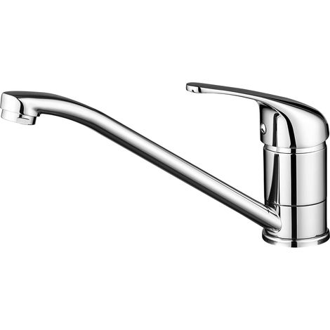 Küchenarmatur, Einhebel-Küchenmischer, 360° drehbar, Einlocharmatur, Warm- und Kaltwasseranschluss für Küchenspüle oder Waschbecken (Chrom) (1/5)