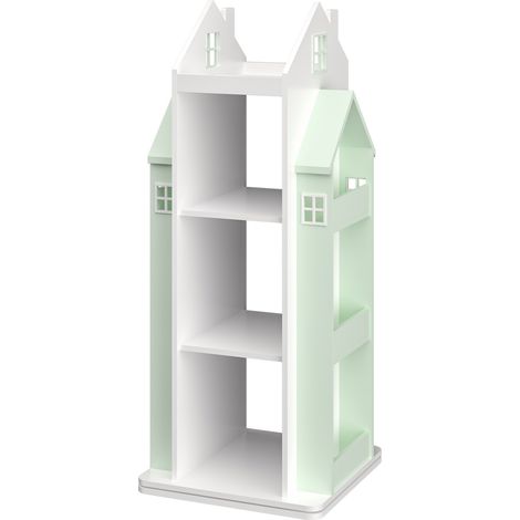 Scaffale dal design senza tempo per soggiorno/camera da letto mobile contenitore girevole per bambini verde menta/bianco 030011306
