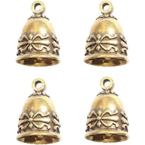 Clochettes suspendues en laiton antique vintage, petites clochettes, ornements artisanaux. (1/5)