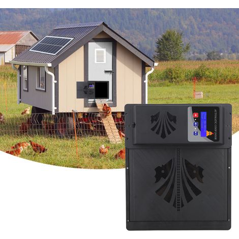 Porte de poulailler automatique à ouverture horizontale temporisée USB, porte de nid automatique pour poules, ouvre-porte de poulailler automatique, porte de poulailler entièrement automatique à minut (1/5)