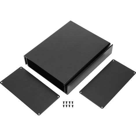 Boîtier de projet en aluminium fendu pour circuit imprimé et équipement industriel - Noir (1/5)