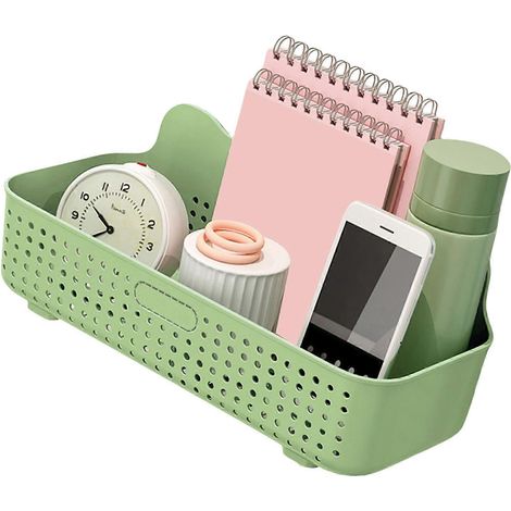 Étagère de rangement murale en plastique pour salle de bain, idéale pour les cosmétiques et le rangement d'articles de cuisine, permettant un gain de place et le rangement des produits de toilette. (1/5)