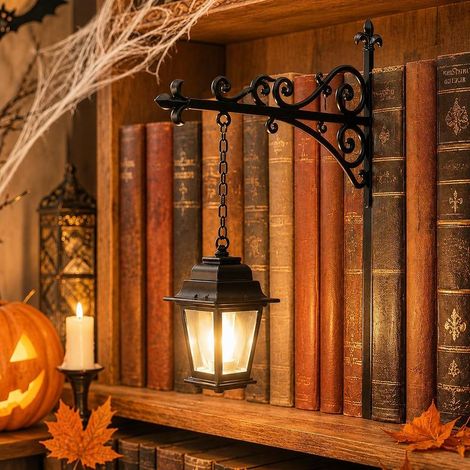 Vintage Metal Book Nook LED Lamp, Shelf Decoration for Library, Office and Living Room. Lantern A (1/5)