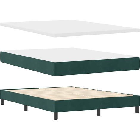Cama con Somier y Colchón Gris Oscuro 80x200 cm Terciopelo vidaXL