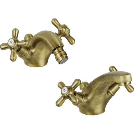Set rubinetteria retrò in colore bronzo antico Gattoni Calypso KICALY3BR