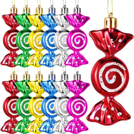 Décoration Sapin de Bonbons, 12pcs Boules de Bonbons, Deco Noel Bonbon, Deco Sapin Bonbon, Ornements de Noel, de - MMCD-ZGL-05018 (1/5)