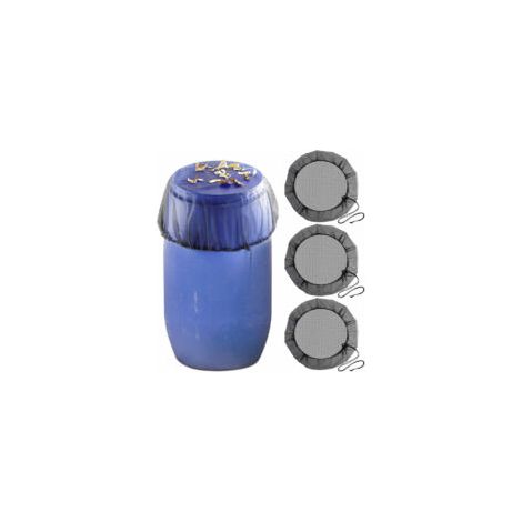Filet pour récupérateur d'eau de pluie en trois parties, 95 cm - housse de tonneau ronde réglable avec cordon de serrage,Protection contre les feuilles mortes, les insectes et la pollution des eaux de (1/5)