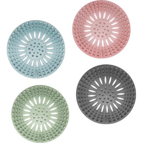 Crépine flexible pour évier, récupérateur de cheveux pour bonde de douche, idéale pour salle de bain, baignoire, douche et lavabo (lot de 5, couleurs différentes)