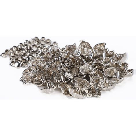 50 jeux de rivets décoratifs en alliage argenté pour bracelets, sacs, vêtements et loisirs créatifs en cuir. (1/5)