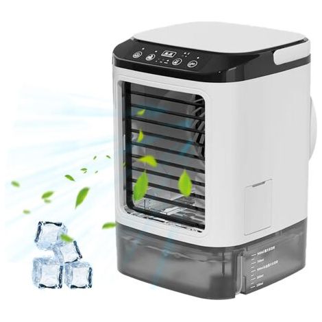 Climatiseur portable 4-en-1 – Refroidisseur d'air avec 3 vitesses – Réservoir 900 ml pour 6-9h de refroidissement – Pour chambre et bureau (1/5)