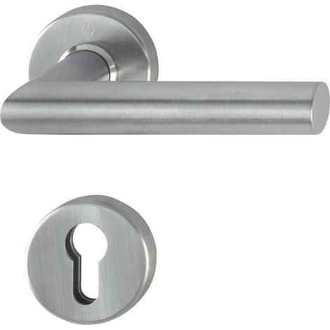 HOPPE® Drücker-Halbgarnitur mit Rosetten Amsterdam E1400Z/42/42S, Edelstahl, 3332035 (1/3)
