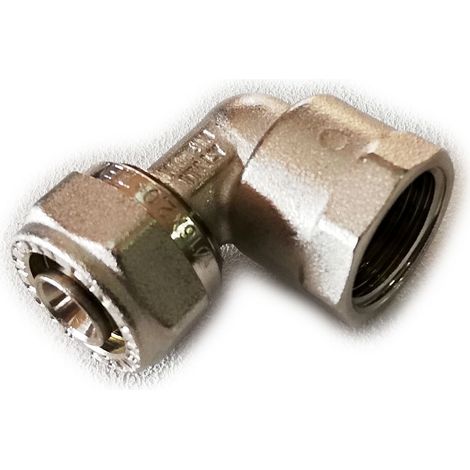 Raccordo 26x1''curvo gomito f femmina a stringere per tubo multistrato (1/2)