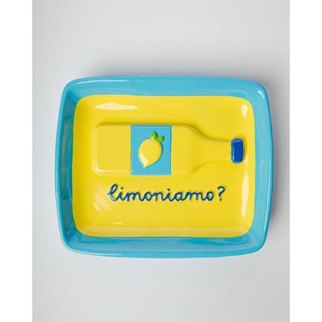 Svuotatasche Decorato Limoniamo 18x15x2 cm Giallo Blu Blogo