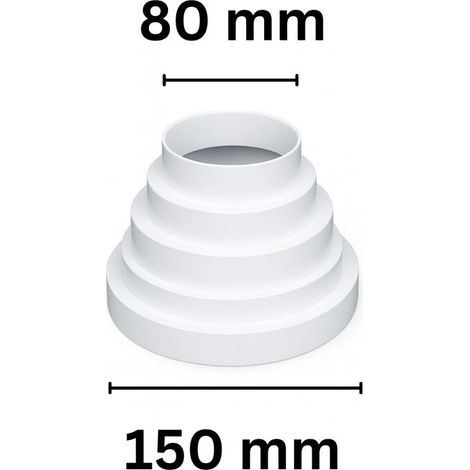 Reduzierstück 80 mm / 150 mm PVC Lüftung (1/5)