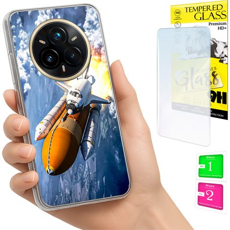 Custodia per Realme 14 Pro+ 5G / 14 Pro Plus 5G, cover posteriore + vetro 9H (1/5)