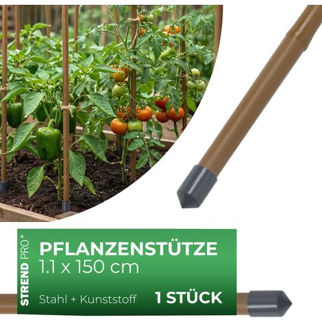 Stab Garden TY 11/1500 mm, Stahl/Kunststoff, braun, Stütze für Pflanzen und Tomaten (1/5)