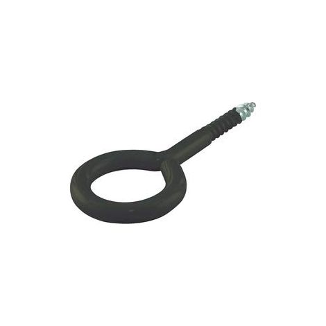 SUKI - VITE AD ANELLO CON FILETTATURA PER LEGNO, 30 X 12 X 3, 8 MM, COLORE: NERO