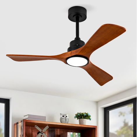 42-Zoll-Deckenventilator mit Licht, 3 Holzflügel OKMYHOME (1/5)