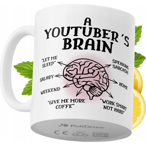 Lustige Tasse für YouTuber – Kaffee- oder Teetasse mit witzigem Textdesign – ideal für Geburtstage, Namenstage, Feiertage und besondere Anlässe. Hochwertige Tasse für Zuhause, Büro und Arbeit. Farbe: (1/5)