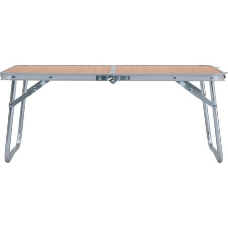Table pliable de camping Marron Aluminium 60x40 cm