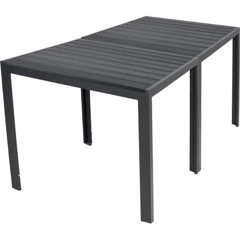 2 x Alu Non-Wood Gartentisch anthrazit/schwarz (180) 90x90x74cm-M691922-2